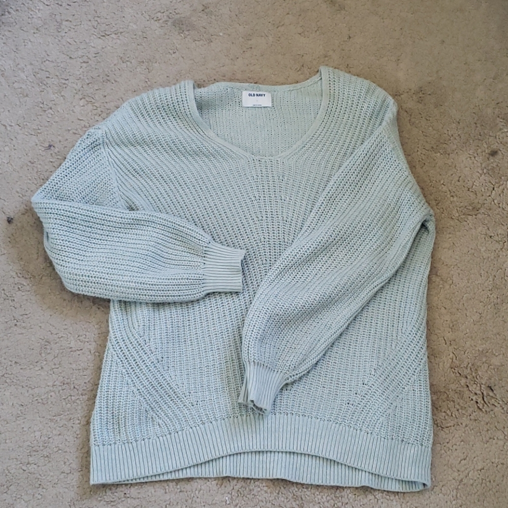 Blue knit sweater